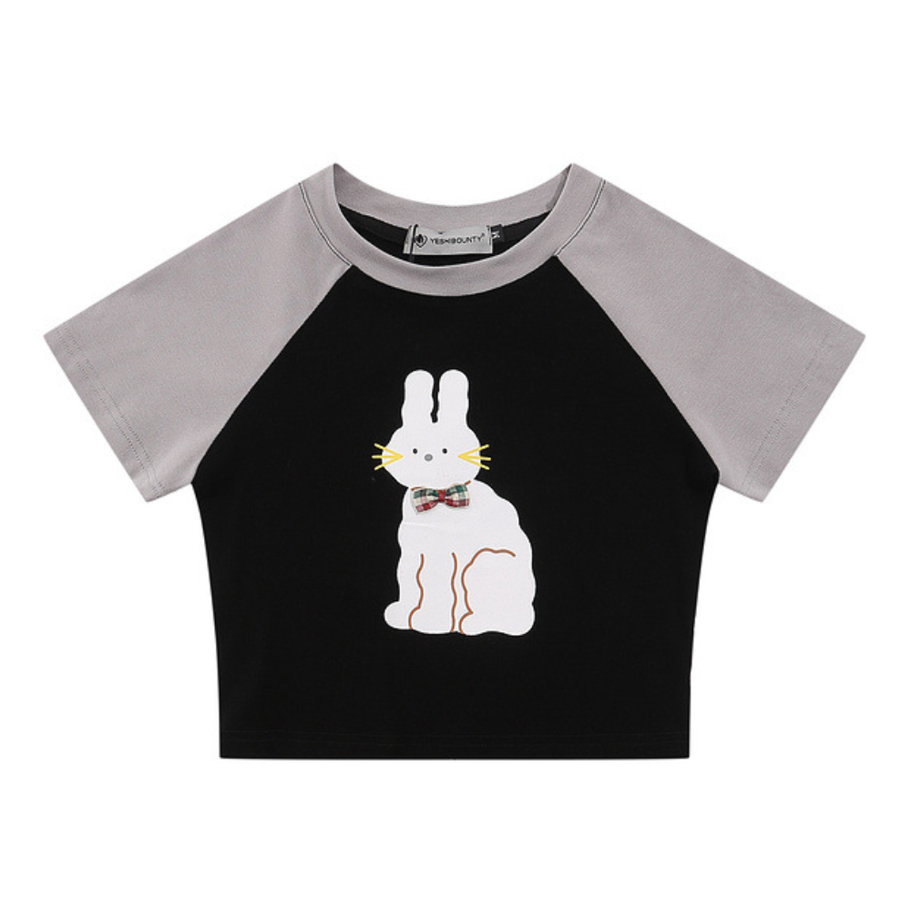 Women's Cute Rabbit Panel Cropped Top – AokLok (Kclot)