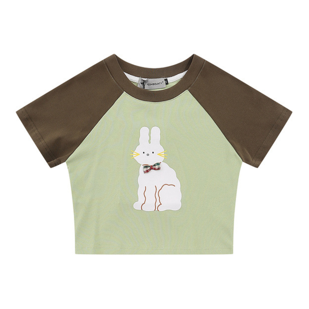 Women's Cute Rabbit Panel Cropped Top – AokLok (Kclot)