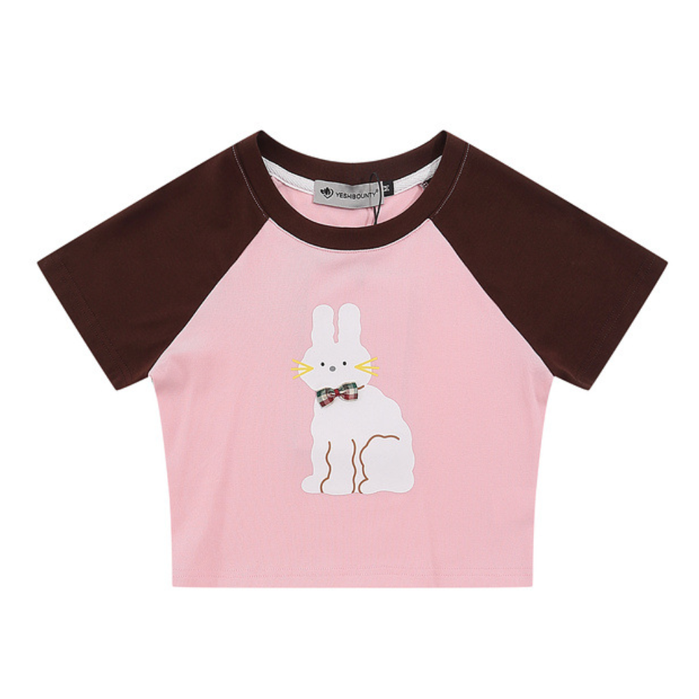 Women's Cute Rabbit Panel Cropped Top – AokLok (Kclot)