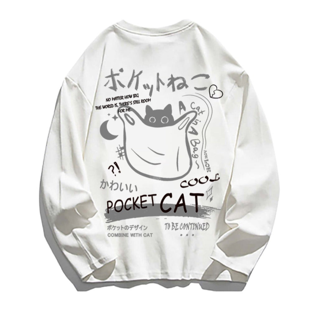 Cute Cat Graffiti Cotton Sweatshirt