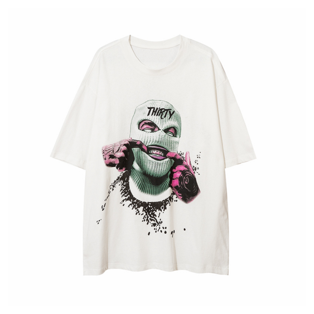 Hip Hop Mask Face Oversize T-Shirt