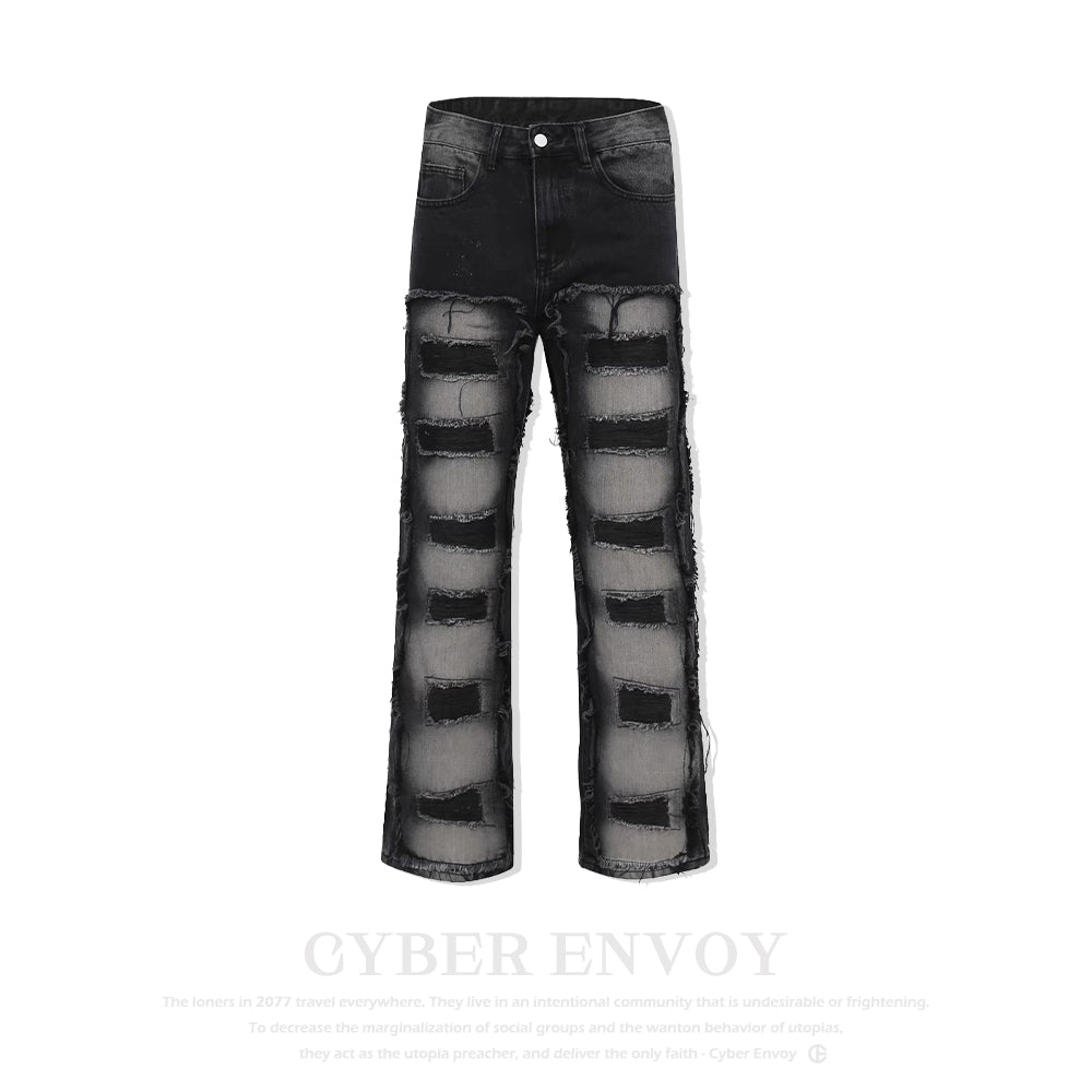 CE | American High Street Gradient Hole Jeans