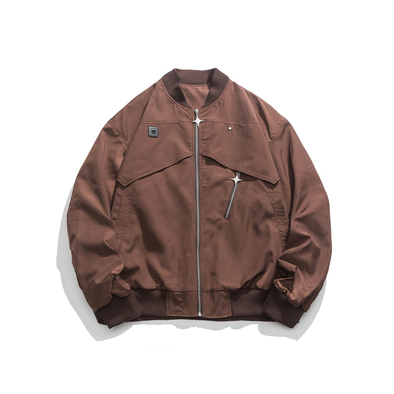 【NOW TREND】Solid Color Varsity Jacket