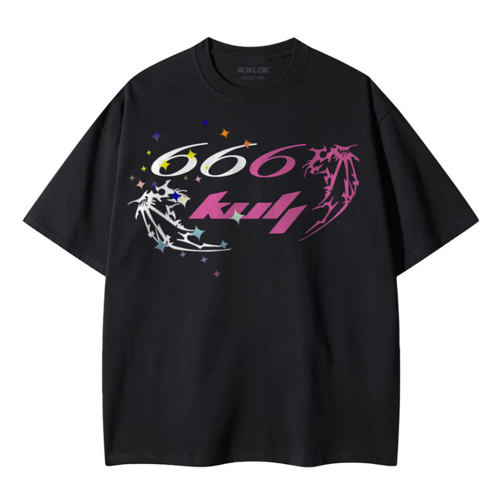 6Kull | Hip Hop Color Contrast Wings T-shirt