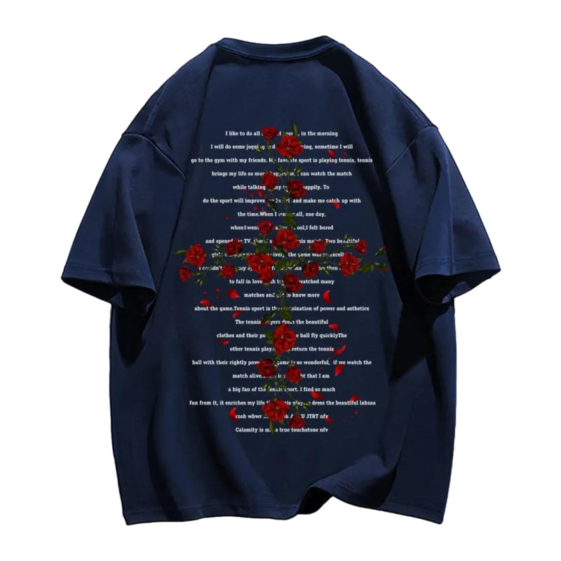 Rose Cross Print T-shirt